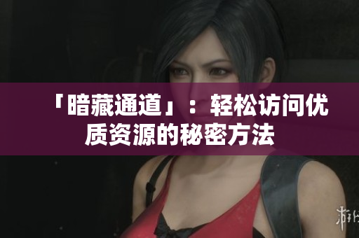 「暗藏通道」：轻松访问优质资源的秘密方法
