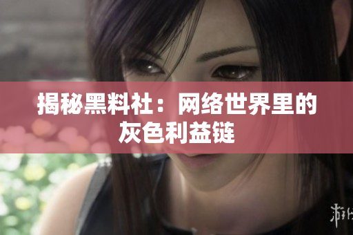 揭秘黑料社：网络世界里的灰色利益链