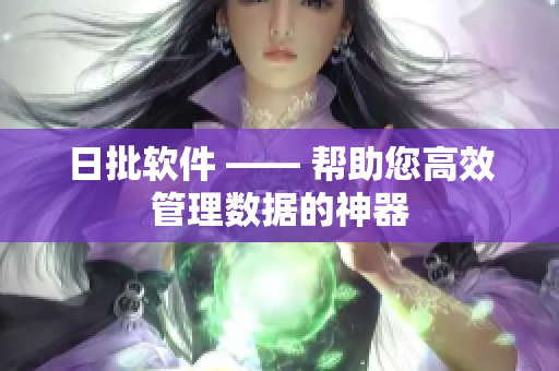 日批软件 —— 帮助您高效管理数据的神器