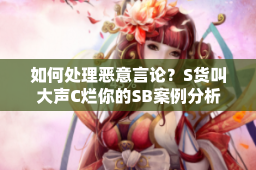 如何处理恶意言论？S货叫大声C烂你的SB案例分析