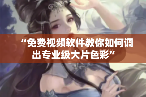 “免费视频软件教你如何调出专业级大片色彩”