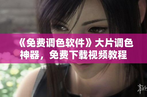 《免费调色软件》大片调色神器，免费下载视频教程