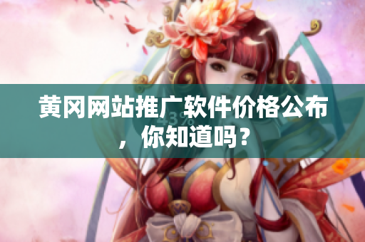 黄冈网站推广软件价格公布，你知道吗？