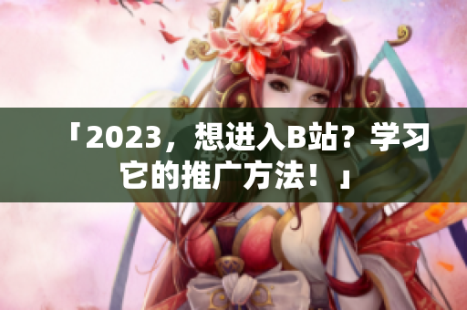 「2023，想进入B站？学习它的推广方法！」