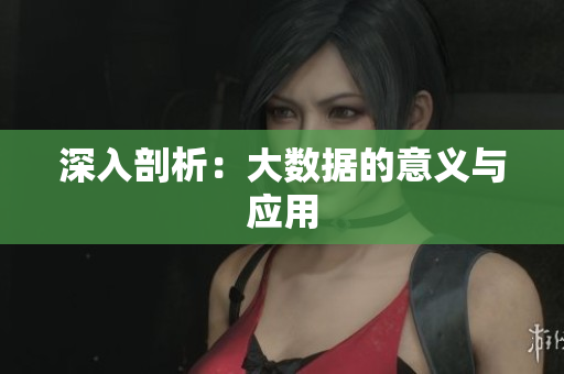 深入剖析：大数据的意义与应用