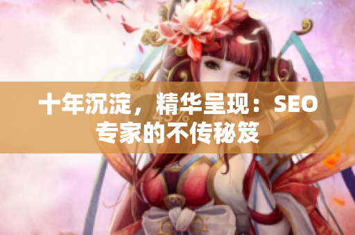 十年沉淀，精华呈现：SEO专家的不传秘笈