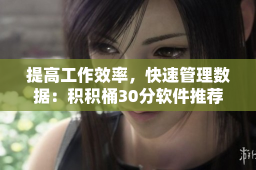 提高工作效率，快速管理数据：积积桶30分软件推荐