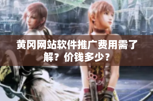 黄冈网站软件推广费用需了解？价钱多少？