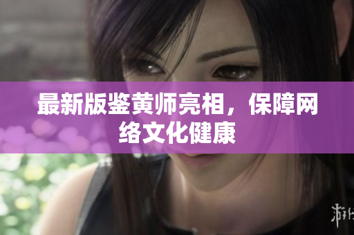 最新版鉴黄师亮相，保障网络文化健康