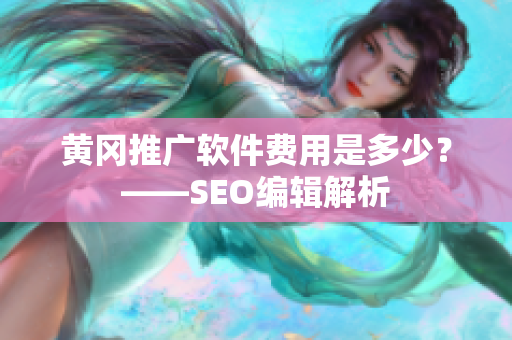 黄冈推广软件费用是多少？——SEO编辑解析
