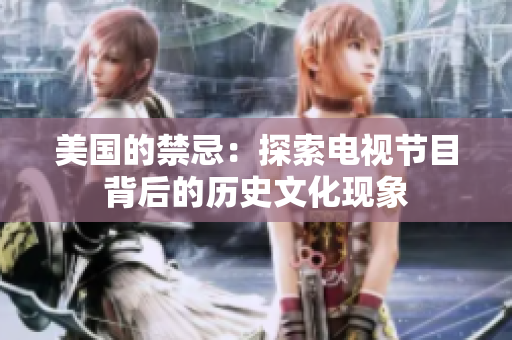 美国的禁忌：探索电视节目背后的历史文化现象