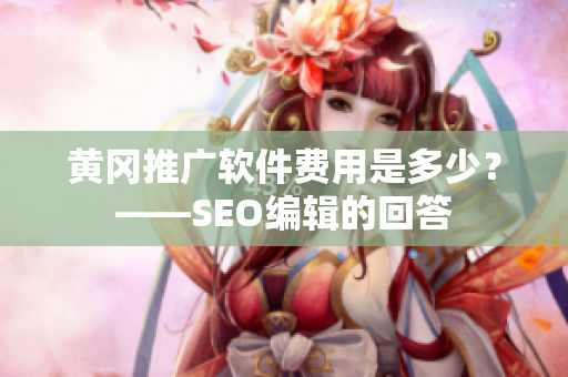 黄冈推广软件费用是多少？——SEO编辑的回答